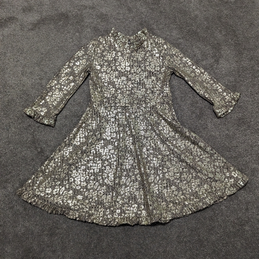 Art Class Metallic Gold Dress Girls Size 7 8 Cheetah Print